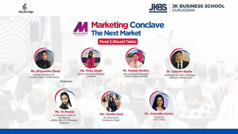 Illustrious panelists of JK Business School's Panel 3 Marketing Conclave 2023 gearing up for an insightful session