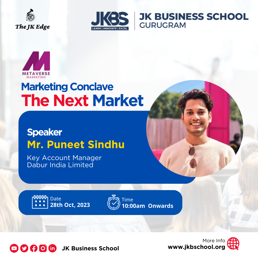 Speaker Announcement: JKBS Marketing Conclave 2023 with Puneet Sindhu
