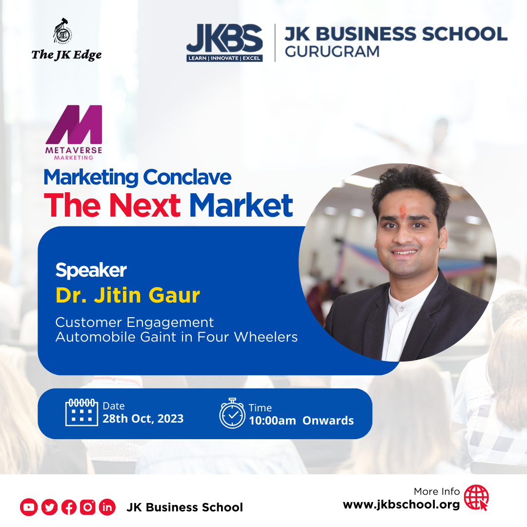 Speaker Announcement: JKBS Marketing Conclave 2023 with Jitin Gaur