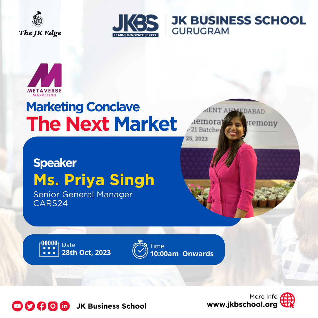 Speaker Announcement: JKBS Marketing Conclave 2023 with Priya Singh