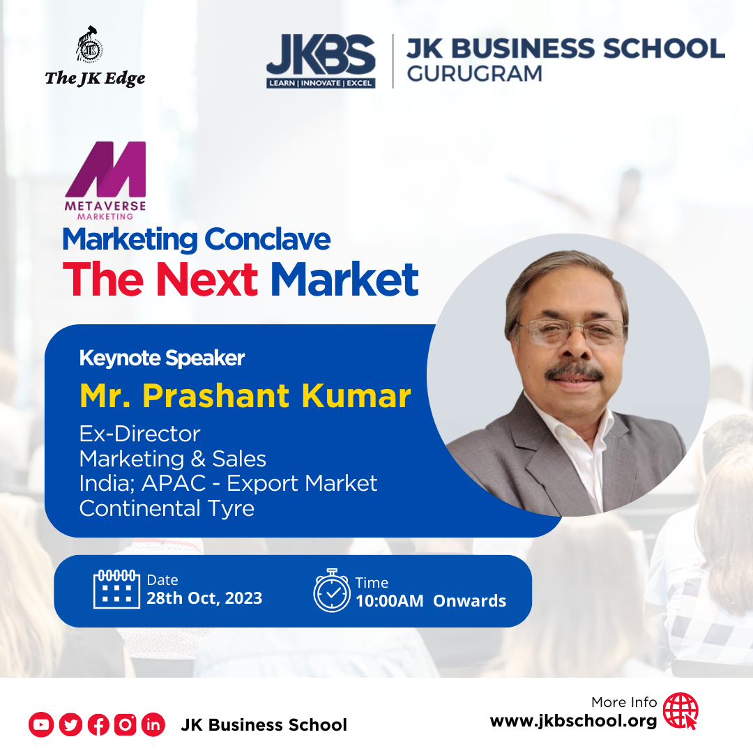 Speaker Announcement: JKBS Marketing Conclave 2023 with Prashant Kumar