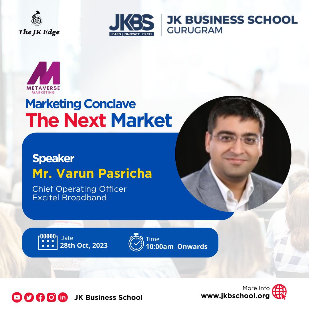 Speaker Announcement: JKBS Marketing Conclave 2023 with Varun Pasricha