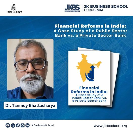 Dr. Tanmoy Bhattacharya from JK Business School presenting his paper on the comparison of financial reforms in a public sector vs. a private sector bank in India.