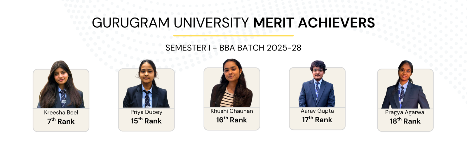 Gurugram University Merit Achievers