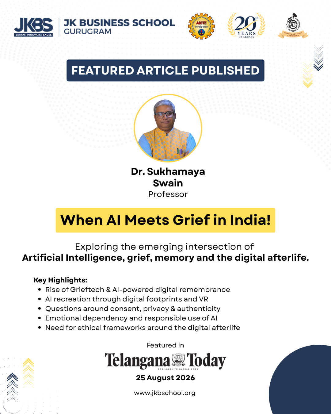 When AI Meets Grief in India - JK Business School Gurugram | Top PGDM College in Delhi NCR When AI Meets Grief in India